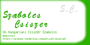 szabolcs csiszer business card