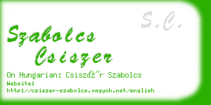 szabolcs csiszer business card
